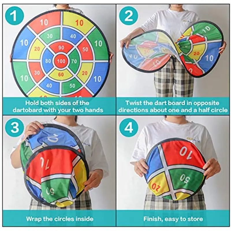 Kids 12 Sticky Balls Dart Board Set