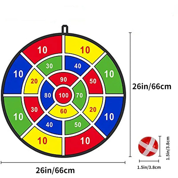 Kids 12 Sticky Balls Dart Board Set