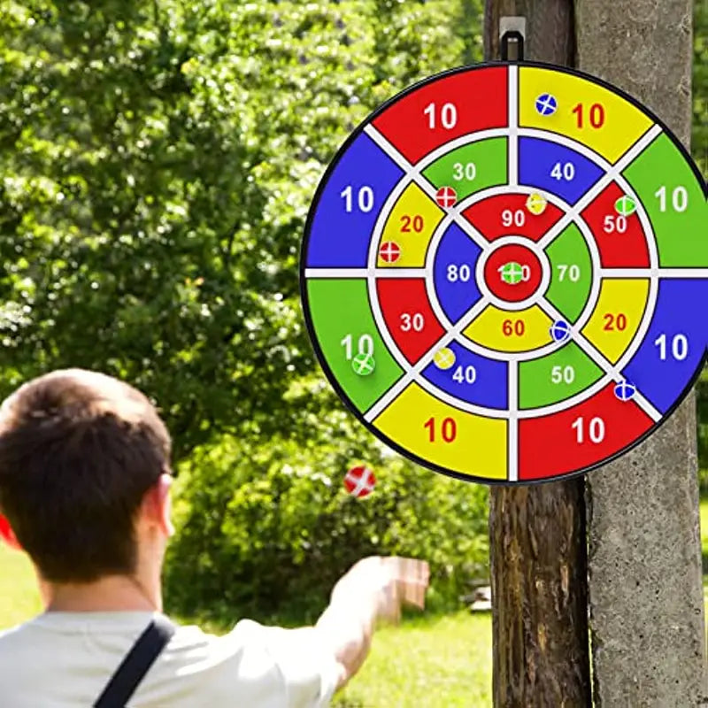 Kids 12 Sticky Balls Dart Board Set