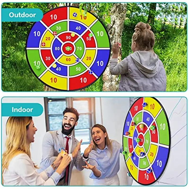 Kids 12 Sticky Balls Dart Board Set