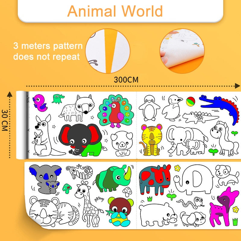 Art paper for kids, coloring paper roll